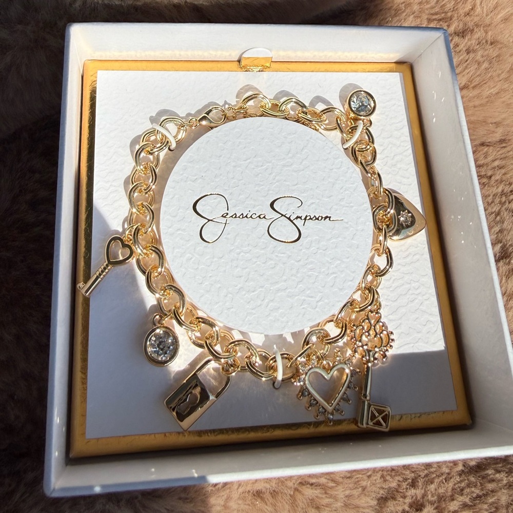 Jessica Simpson Gold Charm Bracelet